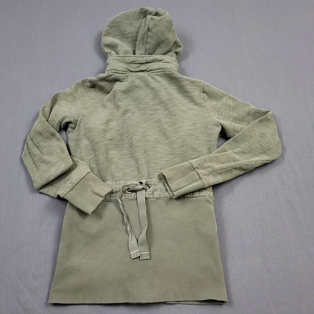 Element Womens Olive Green Slub Knit Utility Cargo‎ Hoodie Jacket Snap Front S